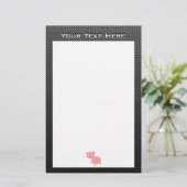 Schattige varken; nepkoolstofvezel briefpapier (Staand voorkant)