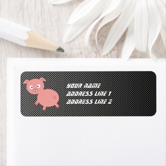 Schattige varken; nepkoolstofvezel etiket (Insitu)