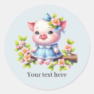 Schattige varkensliefhebbers aanpasbaar ronde sticker