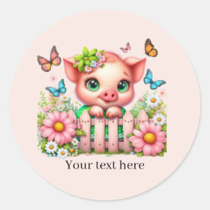 Schattige varkensliefhebbers aanpasbaar ronde sticker