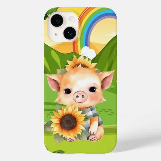 schattige varkensliefhebbers zonnebloem Case-Mate iPhone case (Achterkant)