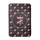 Schattige Varkensvarken Monogram Gepersonaliseerd  Badmat (Voorkant Verticaal)