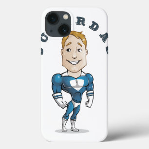 Schattige Vector Cartoon Superpapa iPhone 13 Hoesje