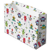 Schattige veelkleurig Robots Kinder Robot Pattern Groot Cadeauzakje (Achterkant Gekanteld)