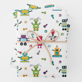 Schattige veelkleurig Robots Kinder Robot Pattern Inpakpapier Vel (In situ)