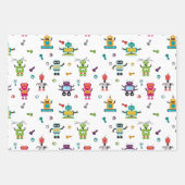 Schattige veelkleurig Robots Kinder Robot Pattern Inpakpapier Vel (Voorkant)
