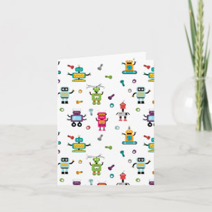 Schattige veelkleurig Robots Kinder Robot Pattern Kaart