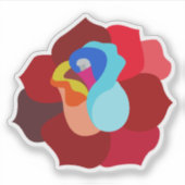 Schattige veelkleurig roos sticker (Voorkant)