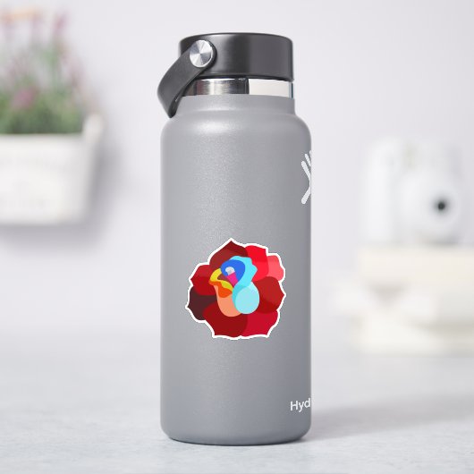 Schattige veelkleurig roos sticker (HydroFlask)