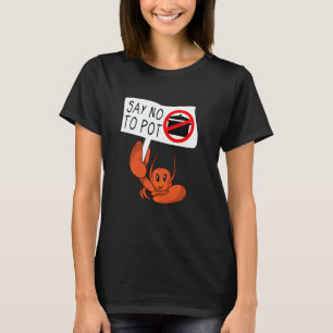 Schattige veganistische krab zegt nee tegen gekook t-shirt