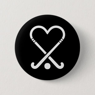 Schattige veldhockeyspelers houden van symbool  ronde button 5,7 cm