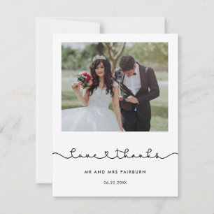 Schattige verbindend hart lettertype Liefde & beda Bedankkaart
