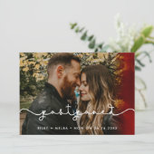 Schattige verbindende hartletter Uitgestelde fotoc Aankondiging (Staand voorkant)