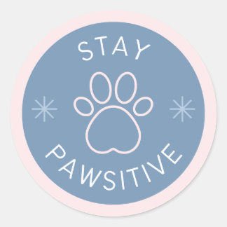 Schattige verblijf Pawsitive Round Sticker