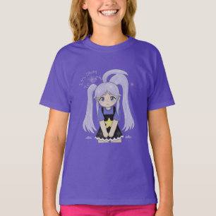 Schattige Verdrietige Meisje Hand Getekende Illust T-shirt