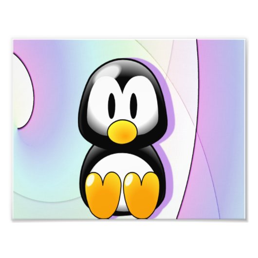 Schattige vergadering Cartoon Penguin Foto Afdruk (Voorkant)