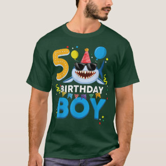 Schattige verjaardagsjongen 5 jaar oud kinderen 5e t-shirt