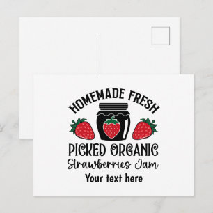 Schattige verkopers van aardbeienjam  briefkaart