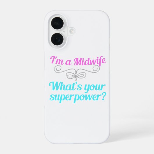 Schattige Verloskundige Superheld iPhone 16 Hoesje (Achterkant)