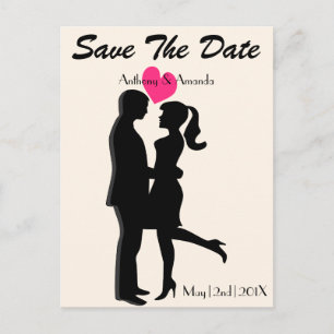Schattige Verloving en de datum opslaan Briefkaart