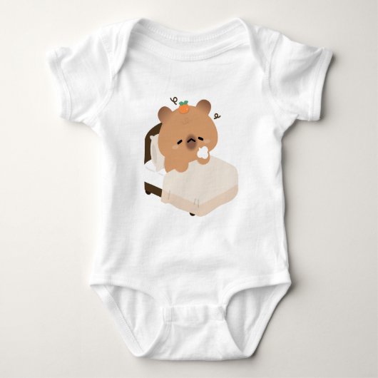 Schattige Vermoeide Capybara Romper (Voorkant)
