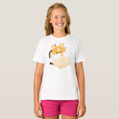 Schattige Vermoeide Corgi T-shirt (Voorkant volledig)