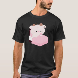 Schattige Vermoeide Koe T-shirt