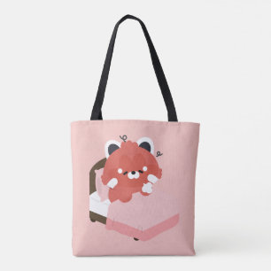 Schattige Vermoeide Rode Panda Draagtas