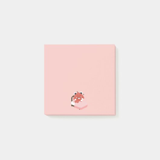 Schattige Vermoeide Rode Panda Post-it® Notes (Voorkant)
