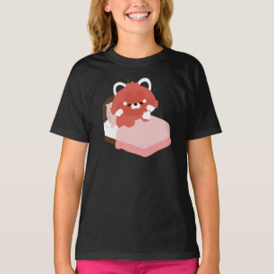 Schattige Vermoeide Rode Panda T-shirt