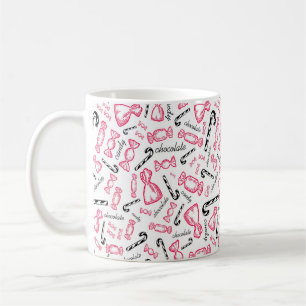 Schattige Verpakt Chocolade Snoep Tekening / Schet Koffiemok