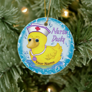 Schattige verpleegkundige Ducky ornament