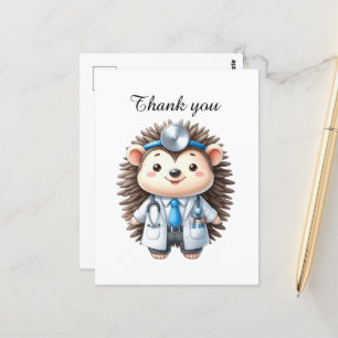Schattige verpleegster dank je egel briefkaart