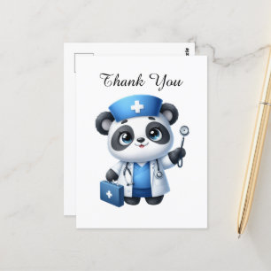 Schattige verpleegster dank je pandabeer briefkaart