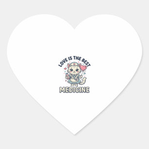 Schattige Verpleegster Kat Lieverd Is de Beste Med Hart Sticker