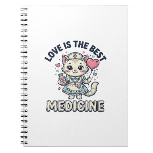 Schattige Verpleegster Kat Lieverd Is de Beste Med Notitieboek