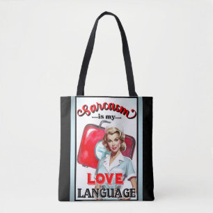 Schattige Verpleegster Pinup_ Liefde Taal Draagtas