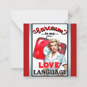 Schattige Verpleegster Pinup_ Liefde Taal Notitiekaartje