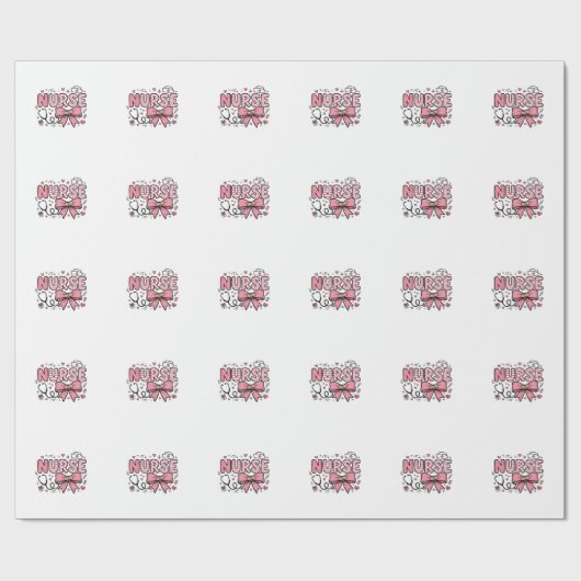 Schattige Verpleegster Strik Hart Vector Shirt Ont Cadeaupapier (Vlak)