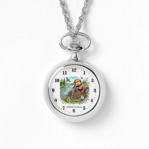 Schattige verslaafd aan bevers dierenvrienden horloge