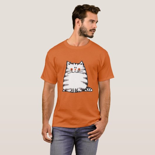 schattige vetkat t-shirt (Voorkant volledig)