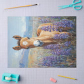 Schattige veulen Paarse lupine bloemen ontkoppelin Tissuepapier (Craft)