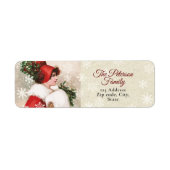 Schattige  Victoriaans kerstmeisje in het rood Etiket (Voorkant)