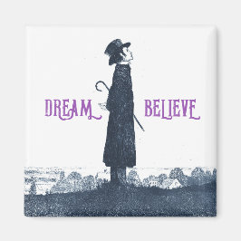 Schattige Victoriaans Man Dream Believe Quote Magneet