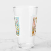 Schattige Vier Verticale Brash Waterverf Hoppy Eas Glas (Links)