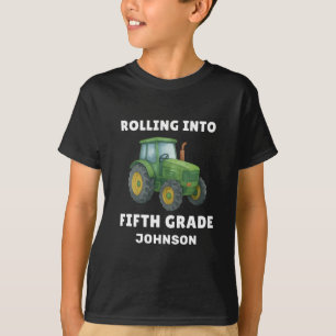 Schattige vijfde klas tractor terug naar school t-shirt