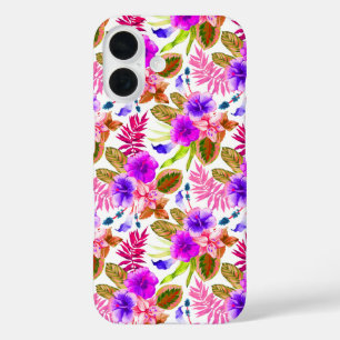 Schattige vintage bloemmotieven iPhone 16 hoesje