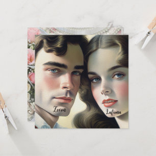 Schattige vintage foto Ecru papier save-the-date Kaart