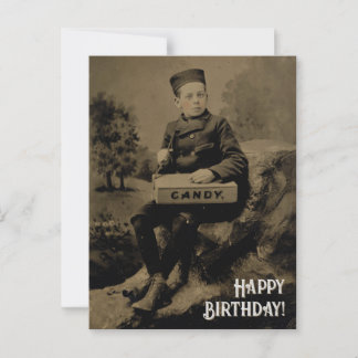 Schattige Vintage Fotografie Gelukkige Verjaardag Briefkaart