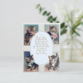 Schattige vintage kerstkat grappig gedicht briefkaart (Staand voorkant)